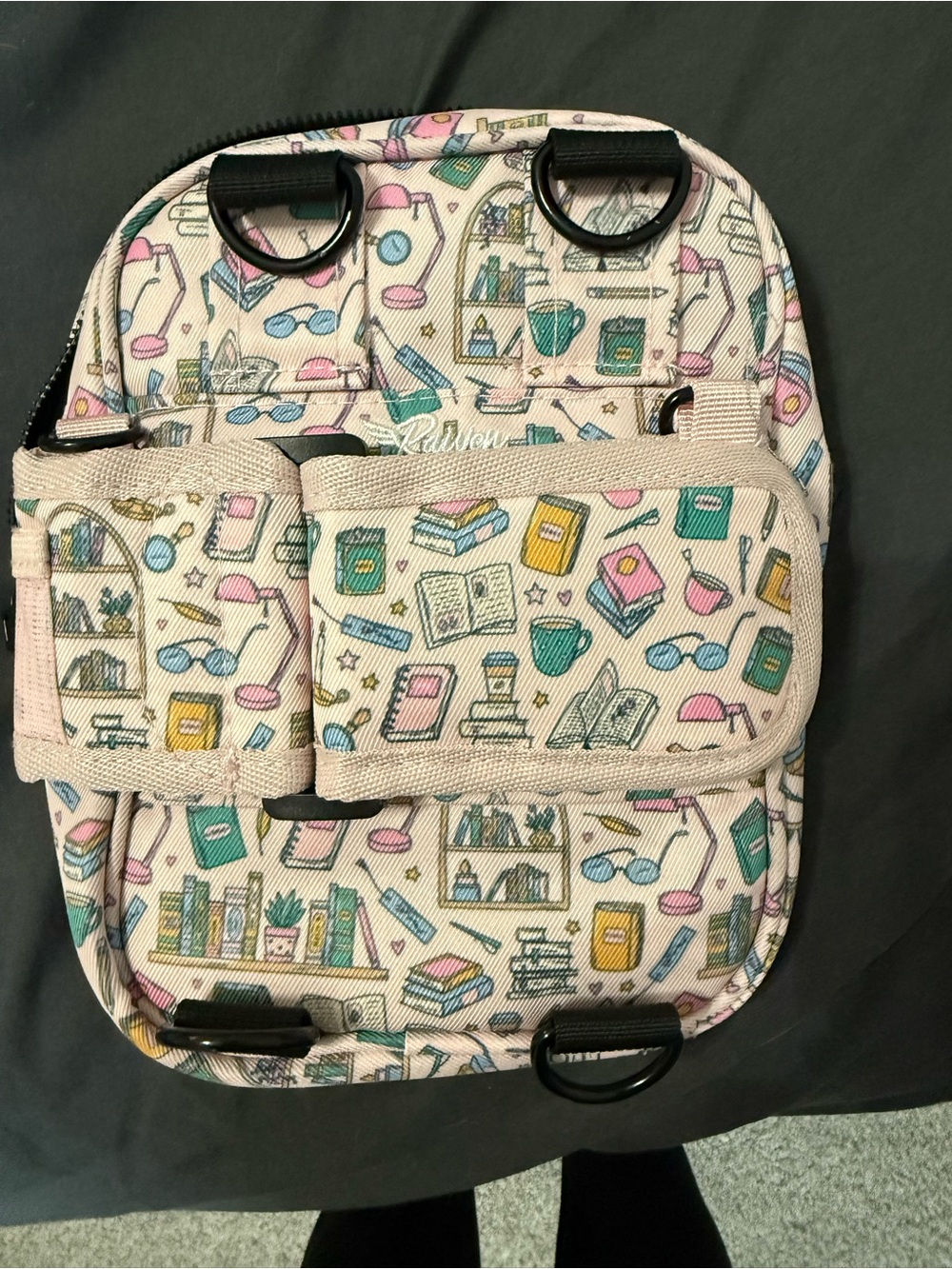 Pink Book-Print Mini Backpack - Picture 3 of 6